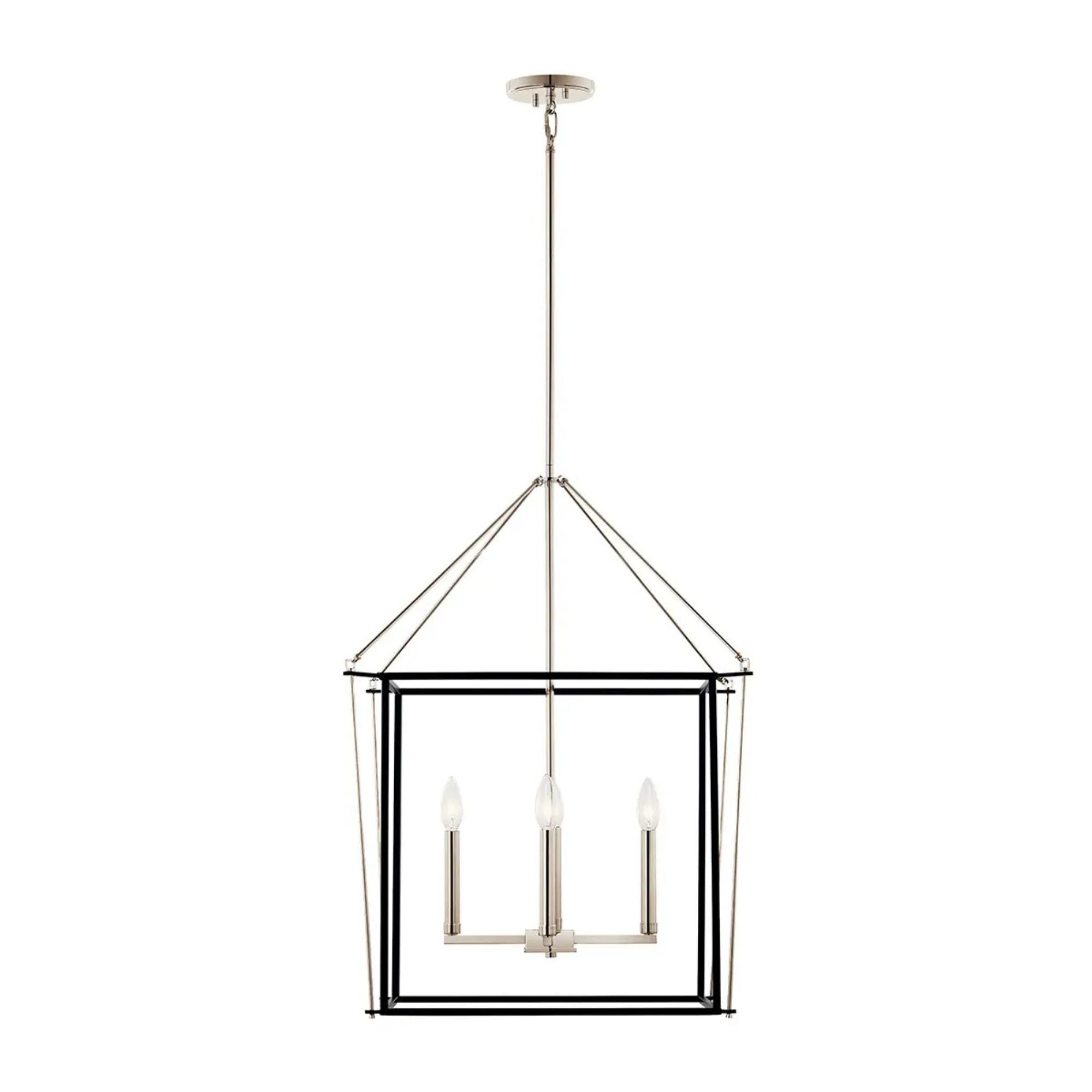 Eisley 22" 4-Light Foyer Pendant, Polished Nickel Finish