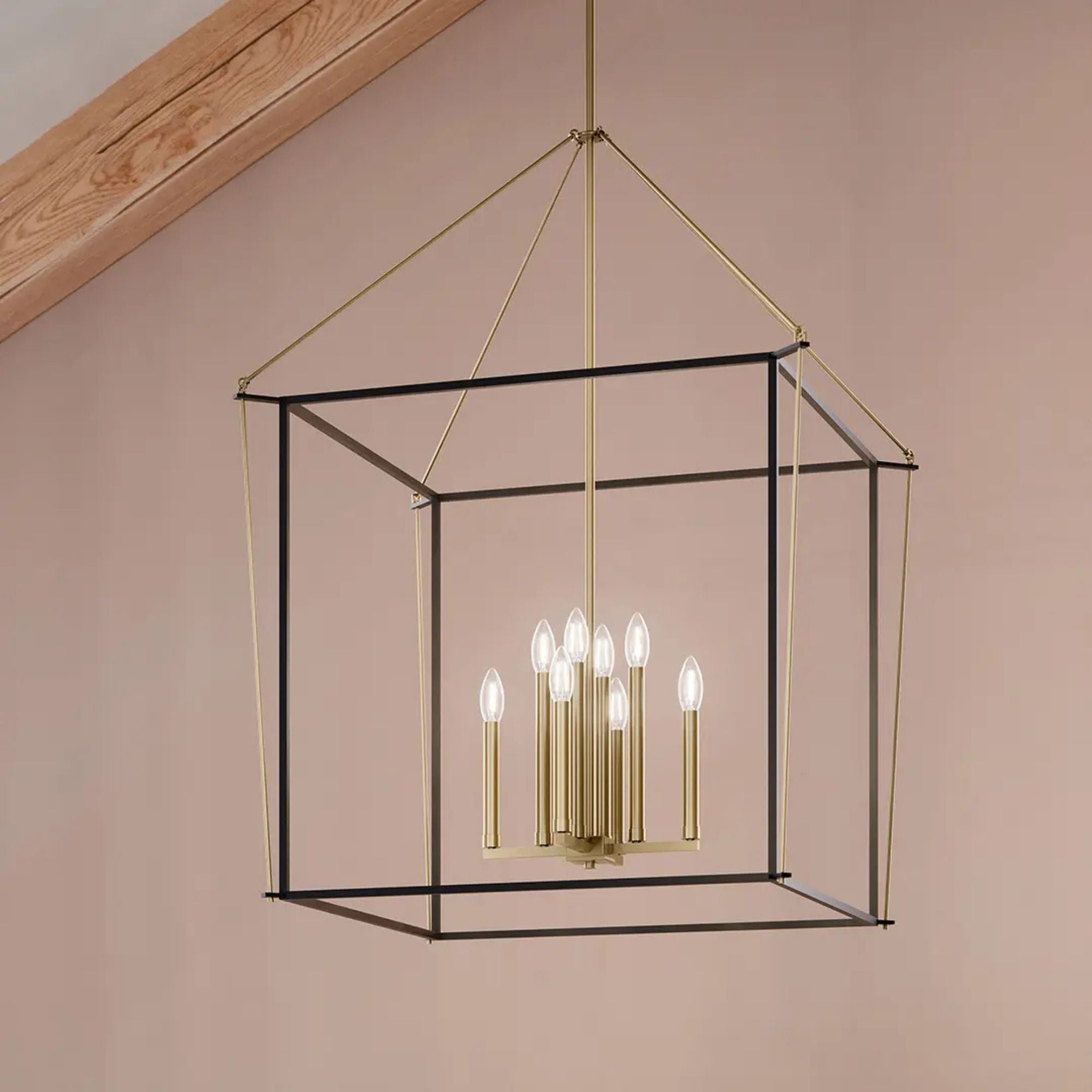 Eisley 28" 8-Light Foyer Pendant, Champagne Bronze Finish