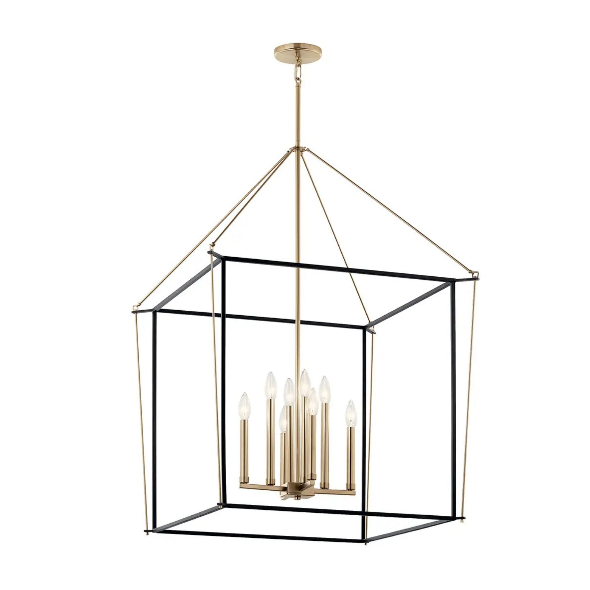 Eisley 28" 8-Light Foyer Pendant, Champagne Bronze Finish