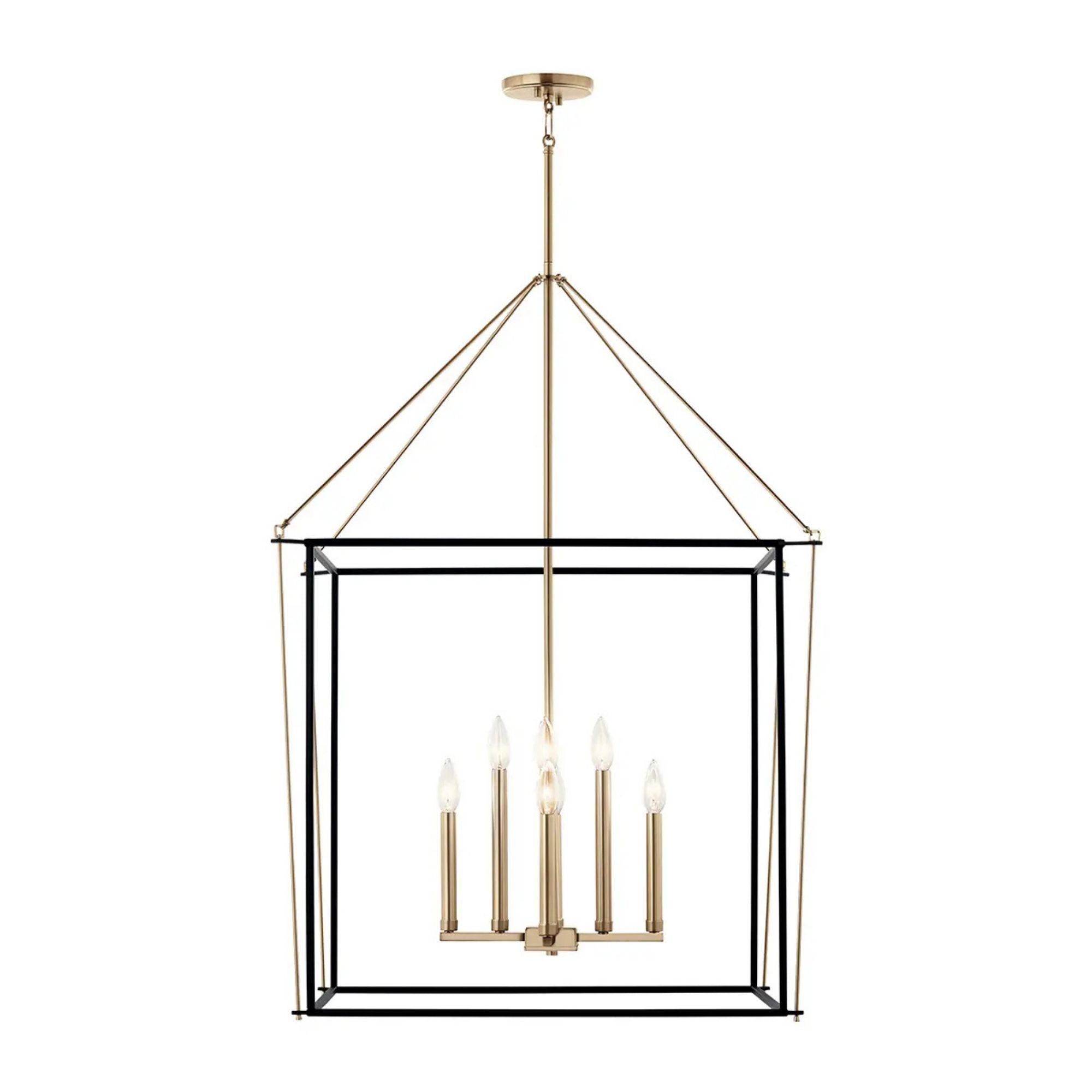 Eisley 28" 8-Light Foyer Pendant, Champagne Bronze Finish
