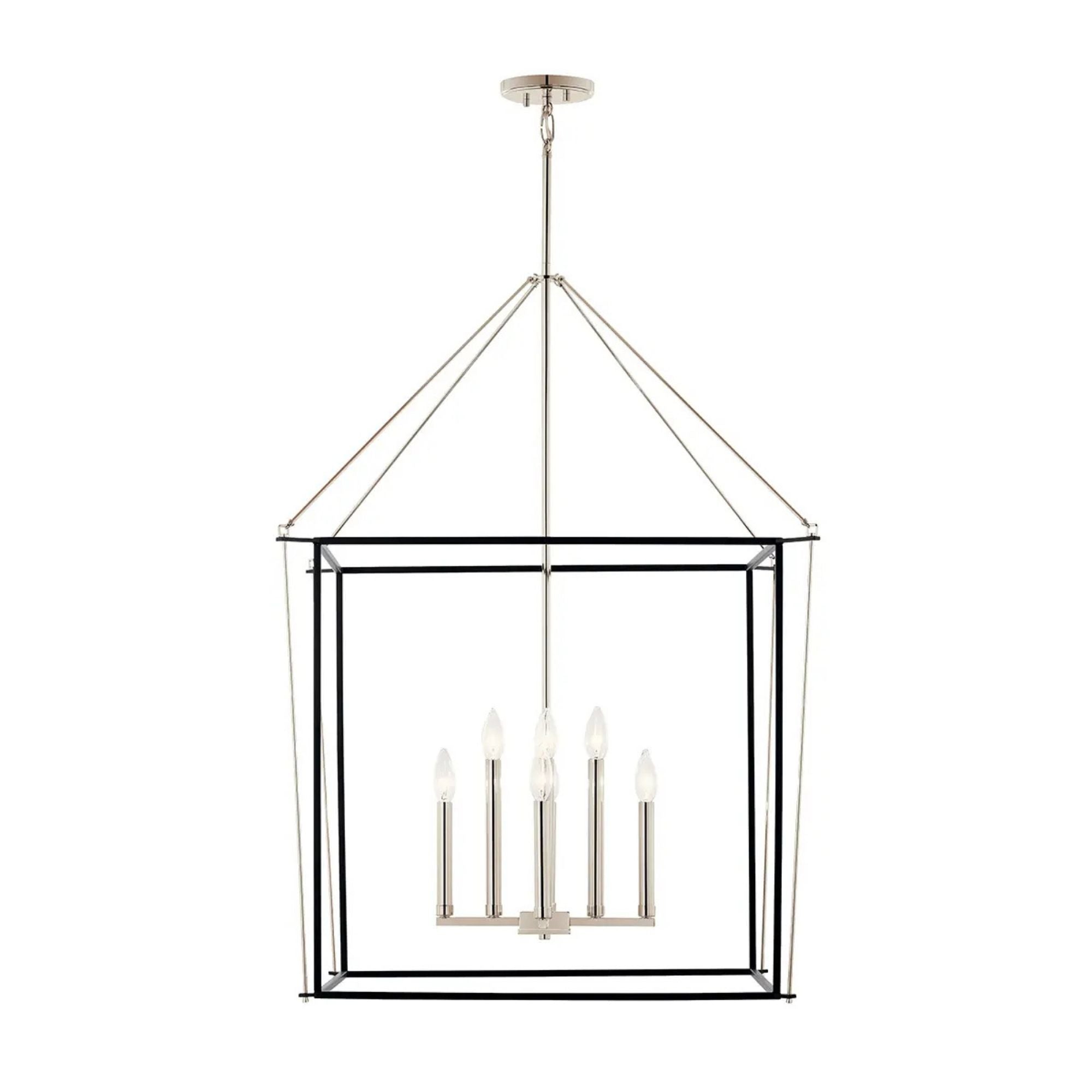 Eisley 28" 8-Light Foyer Pendant, Polished Nickel Finish