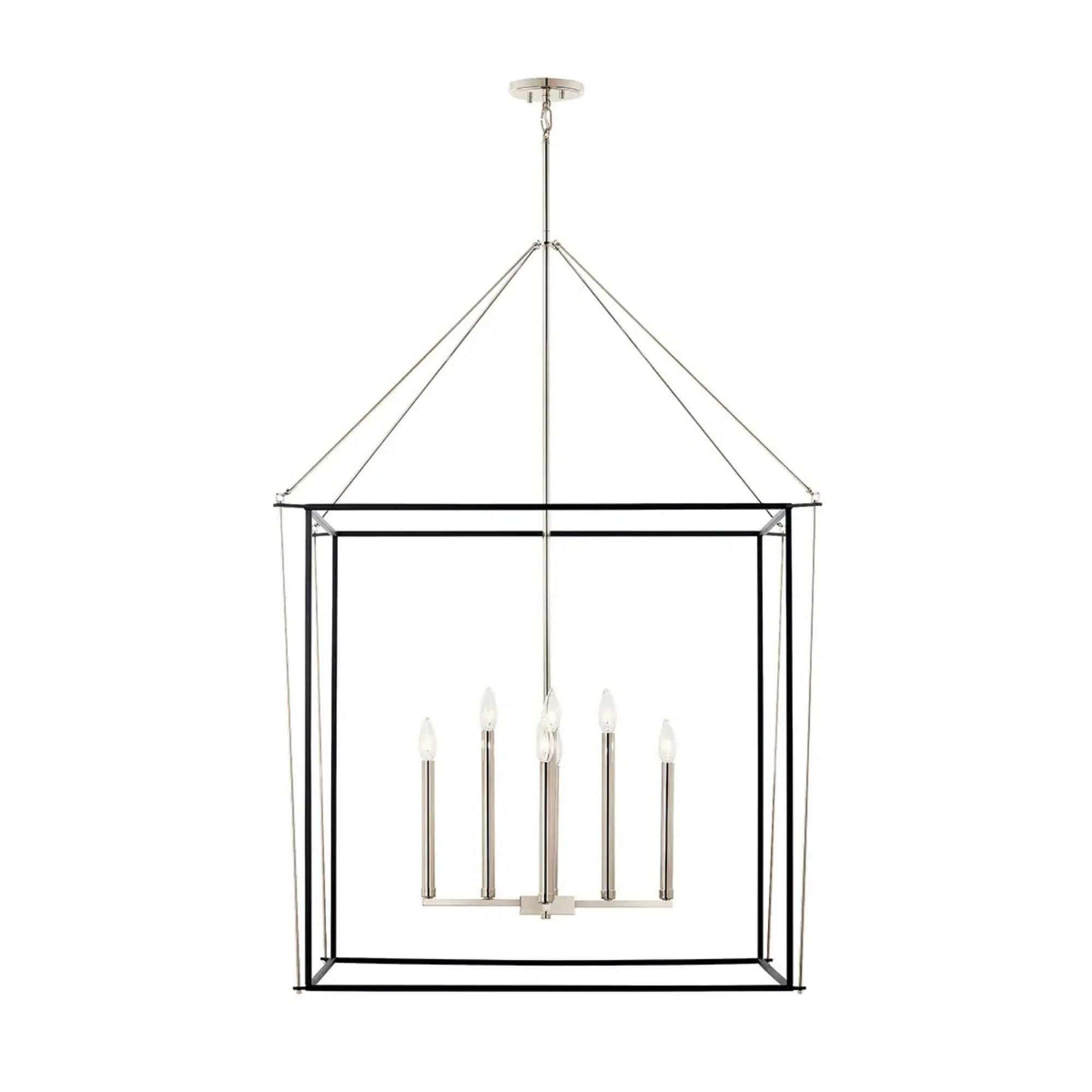 Eisley 35" 8-Light Foyer Pendant, Polished Nickel Finish