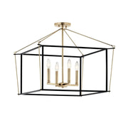 Eisley 24" 4-Light Semi-Flush Mount, Champagne Bronze Finish