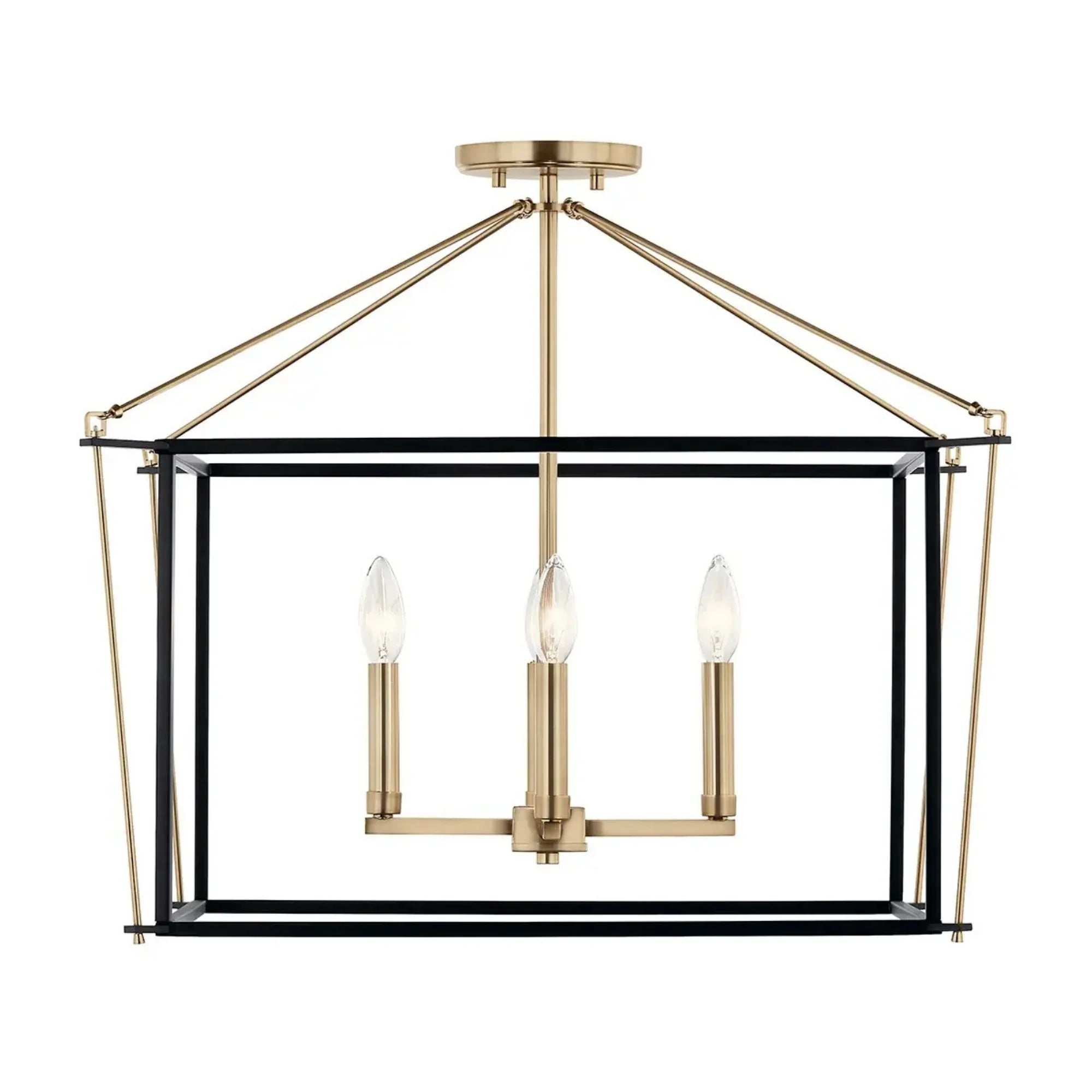 Eisley 24" 4-Light Semi-Flush Mount, Champagne Bronze Finish