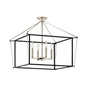 Eisley 24" 4-Light Semi-Flush Mount, Polished Nickel Finish