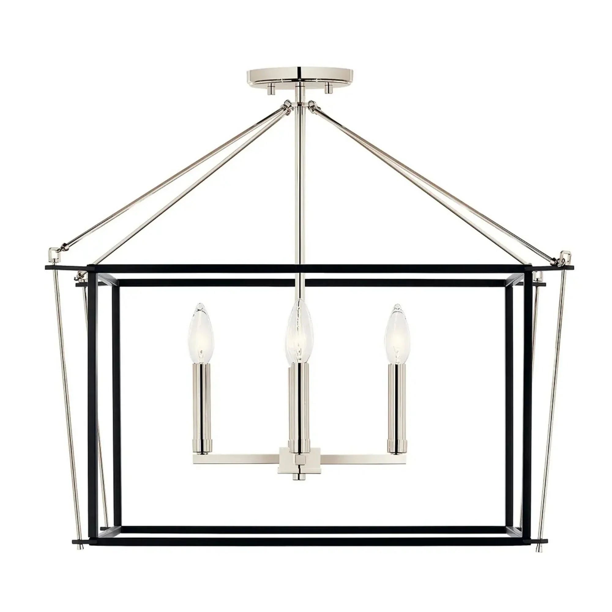 Eisley 24" 4-Light Semi-Flush Mount, Polished Nickel Finish