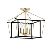 Eisley 16" 4-Light Semi-Flush Mount, Champagne Bronze Finish