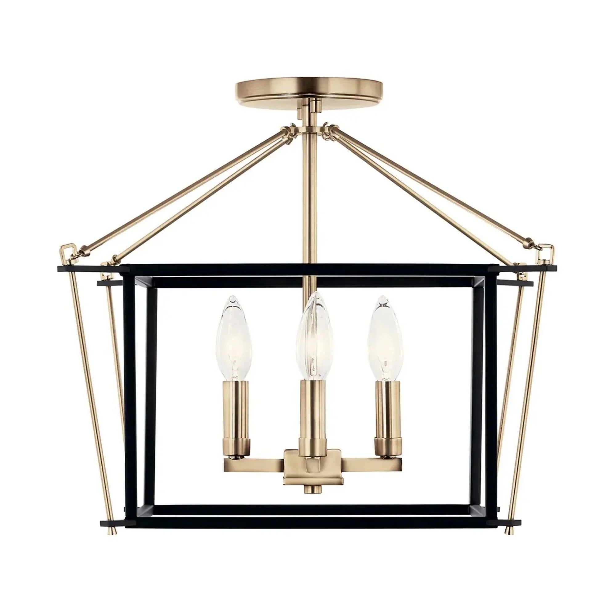 Eisley 16" 4-Light Semi-Flush Mount, Champagne Bronze Finish