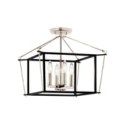 Eisley 16" 4-Light Semi-Flush Mount, Polished Nickel Finish