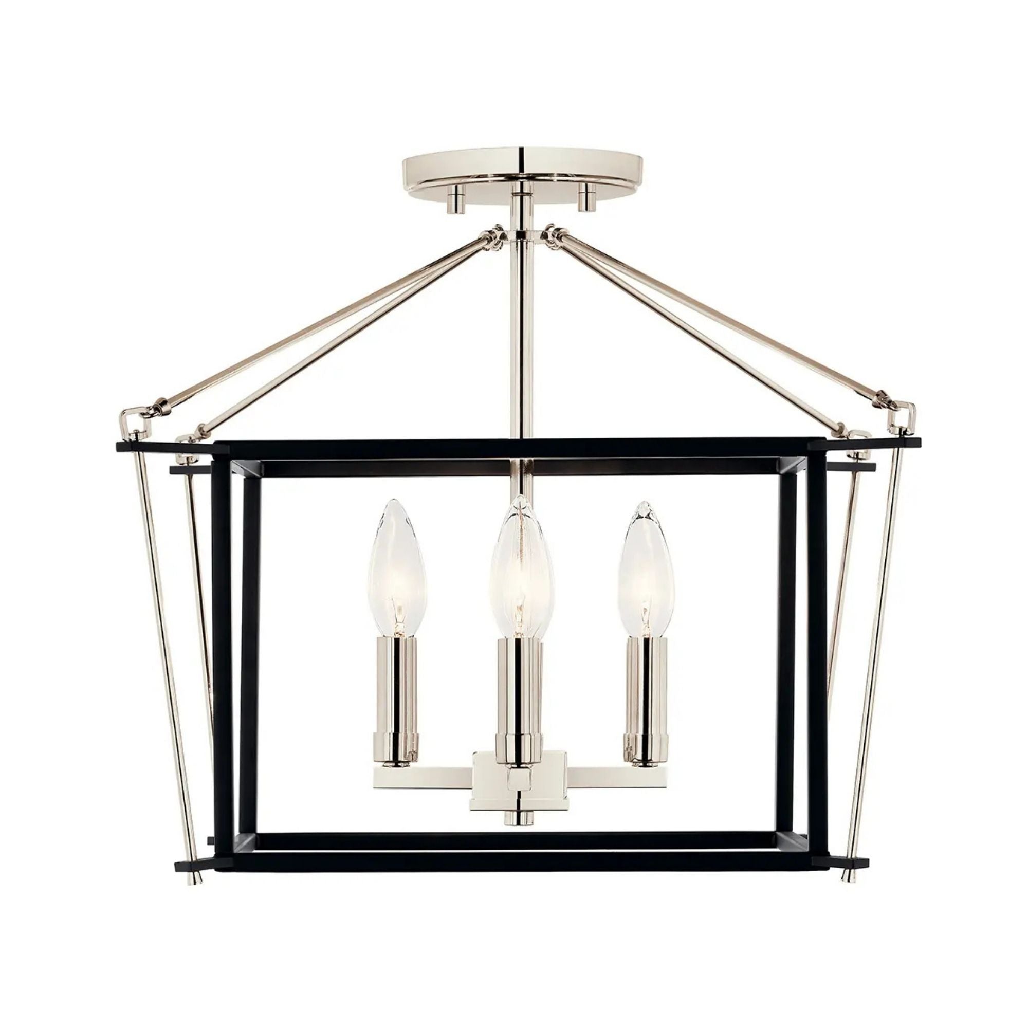 Eisley 16" 4-Light Semi-Flush Mount, Polished Nickel Finish