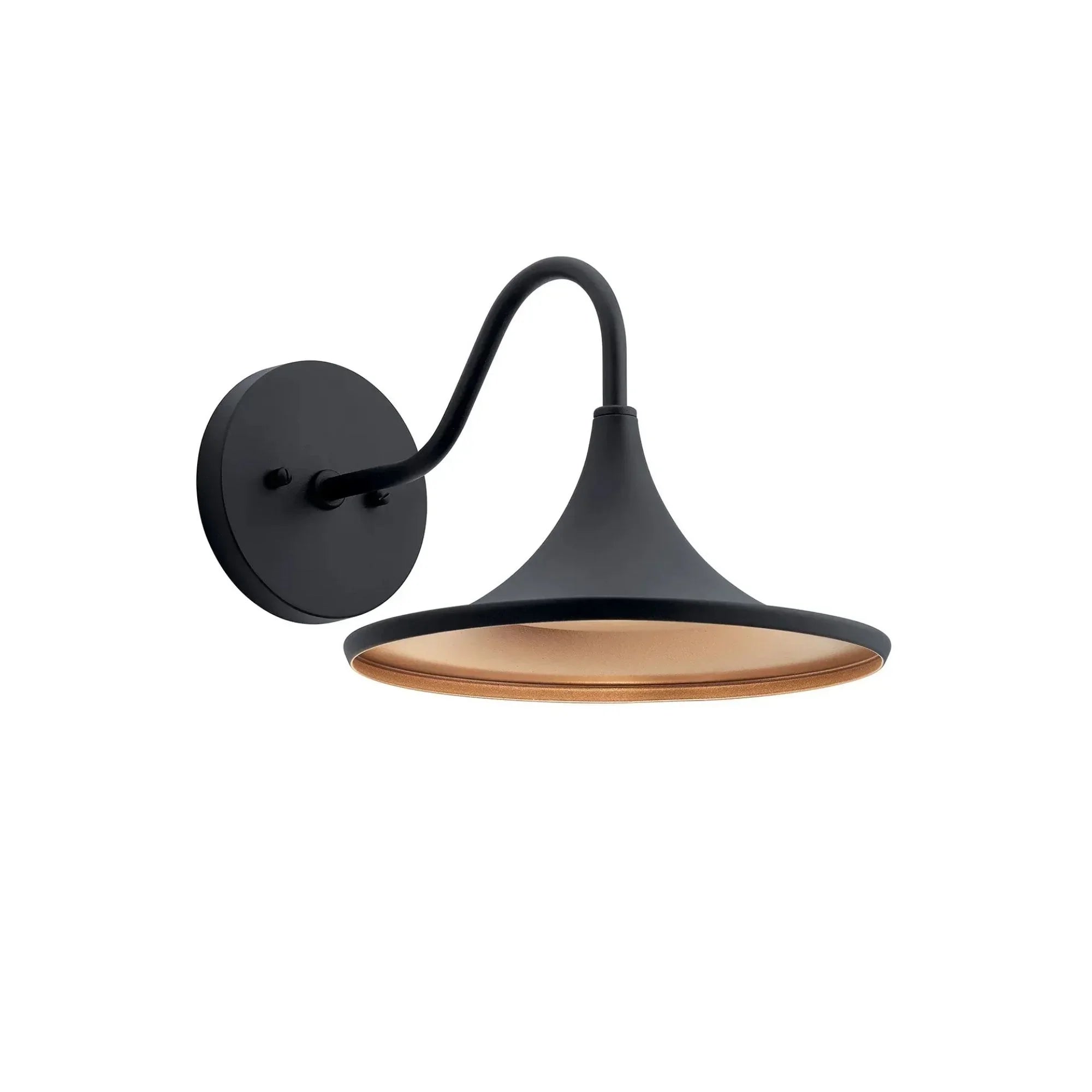 Kichler Elias 9 in. Outdoor Wall Sconce, Textured Black with Metal Dome Shade