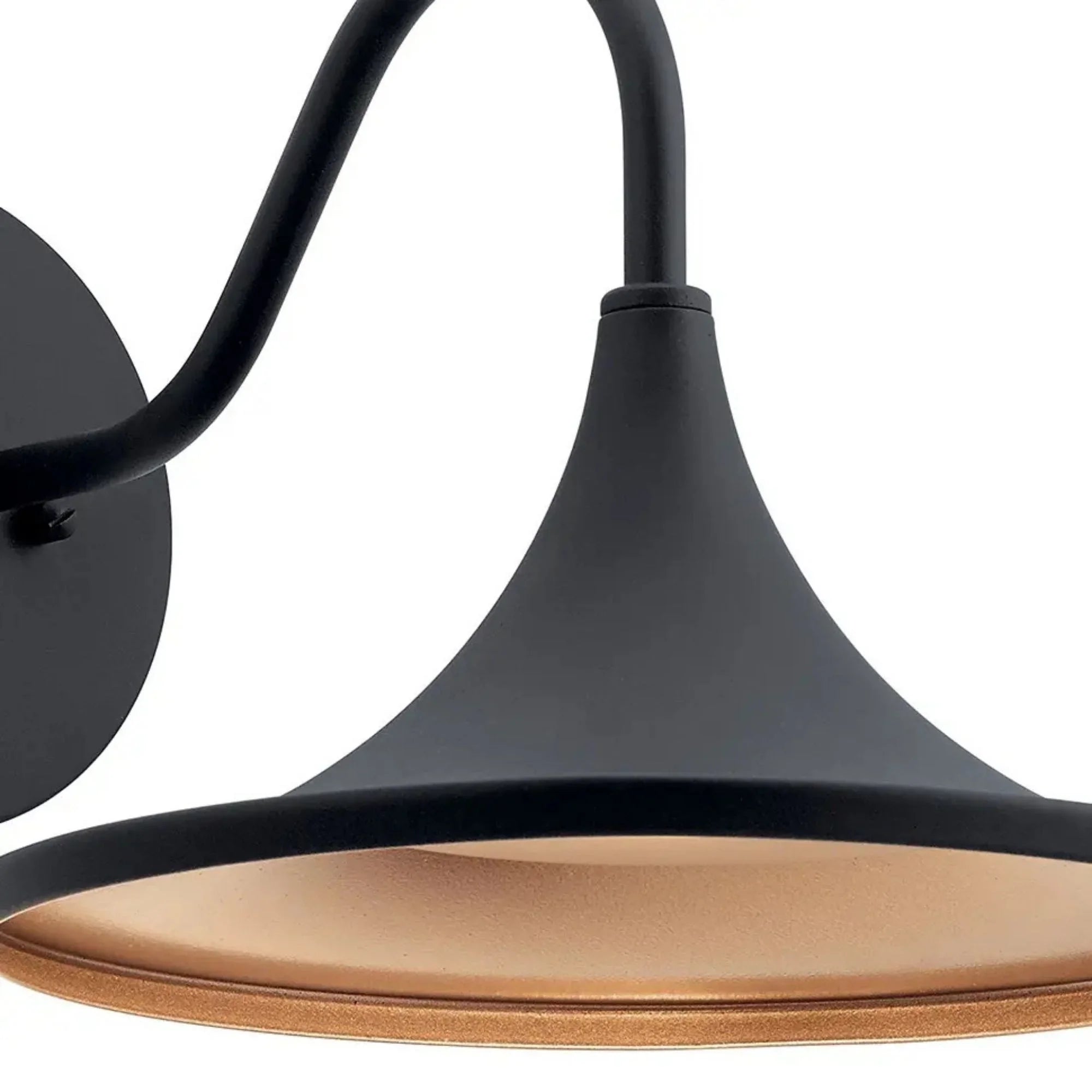 Kichler Elias 9 in. Outdoor Wall Sconce, Textured Black with Metal Dome Shade