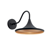 Kichler Elias 11.5 in. Outdoor Wall Sconce, Textured Black with Metal Dome Shade