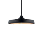 Kichler Elias 22 in. 1-Light Pendant, Black with Metal Dome Shade