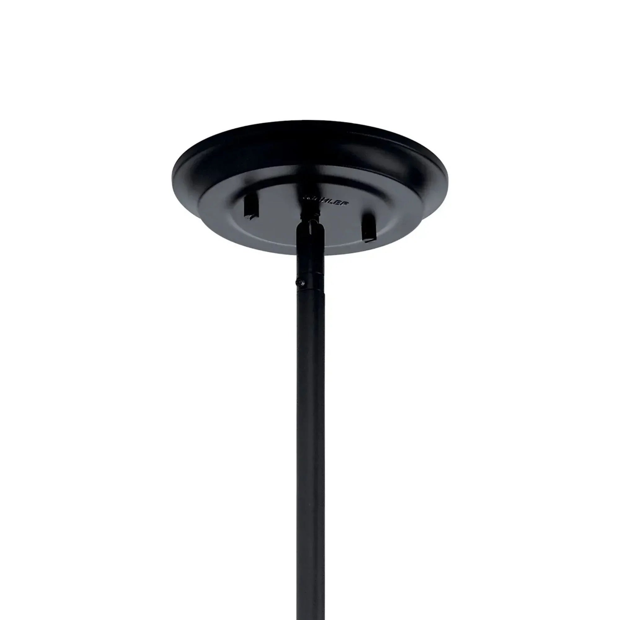 Kichler Elias 22 in. 1-Light Pendant, Black with Metal Dome Shade