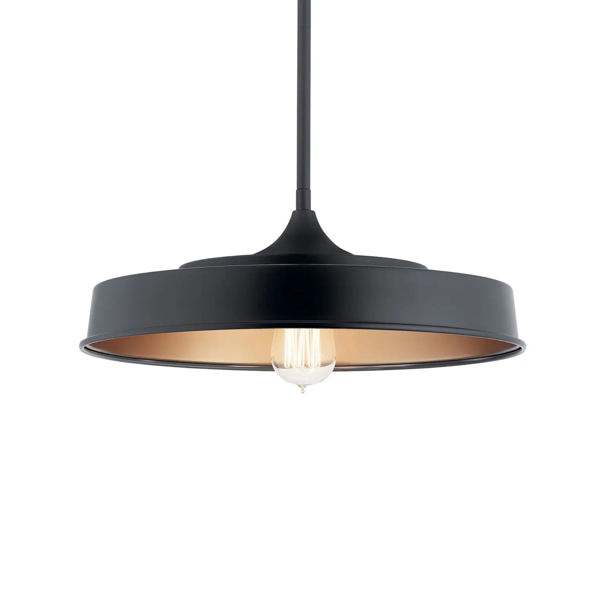 Elias 16" Semi-Flush Mount, Black Finish