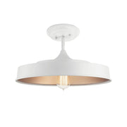 Elias 16" Semi-Flush Mount, White Finish