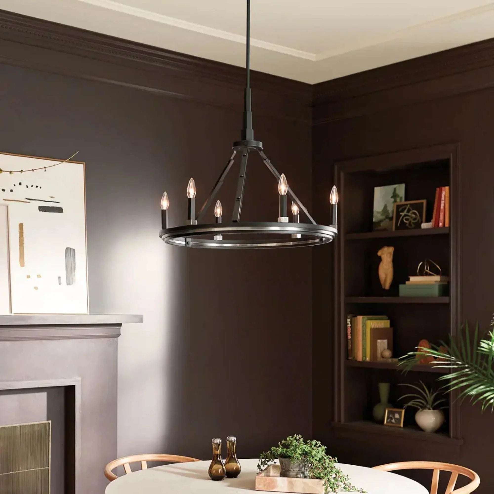 Kichler Emmala 27 in. 6-Light Chandelier, Black