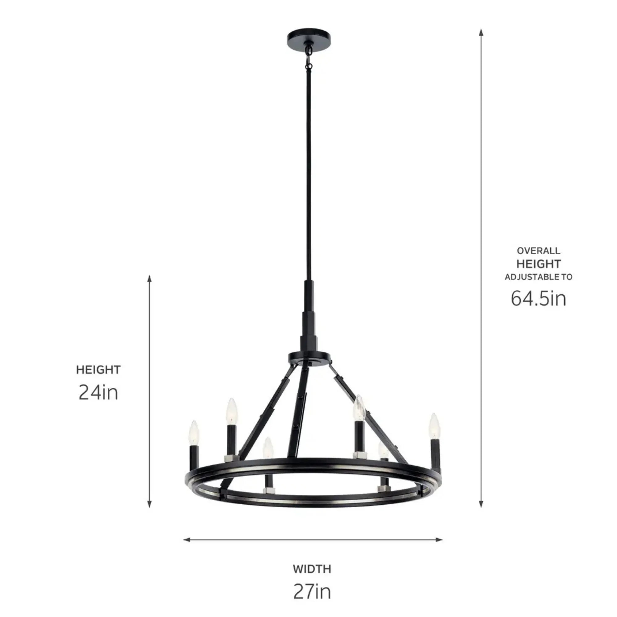 Kichler Emmala 27 in. 6-Light Chandelier, Black