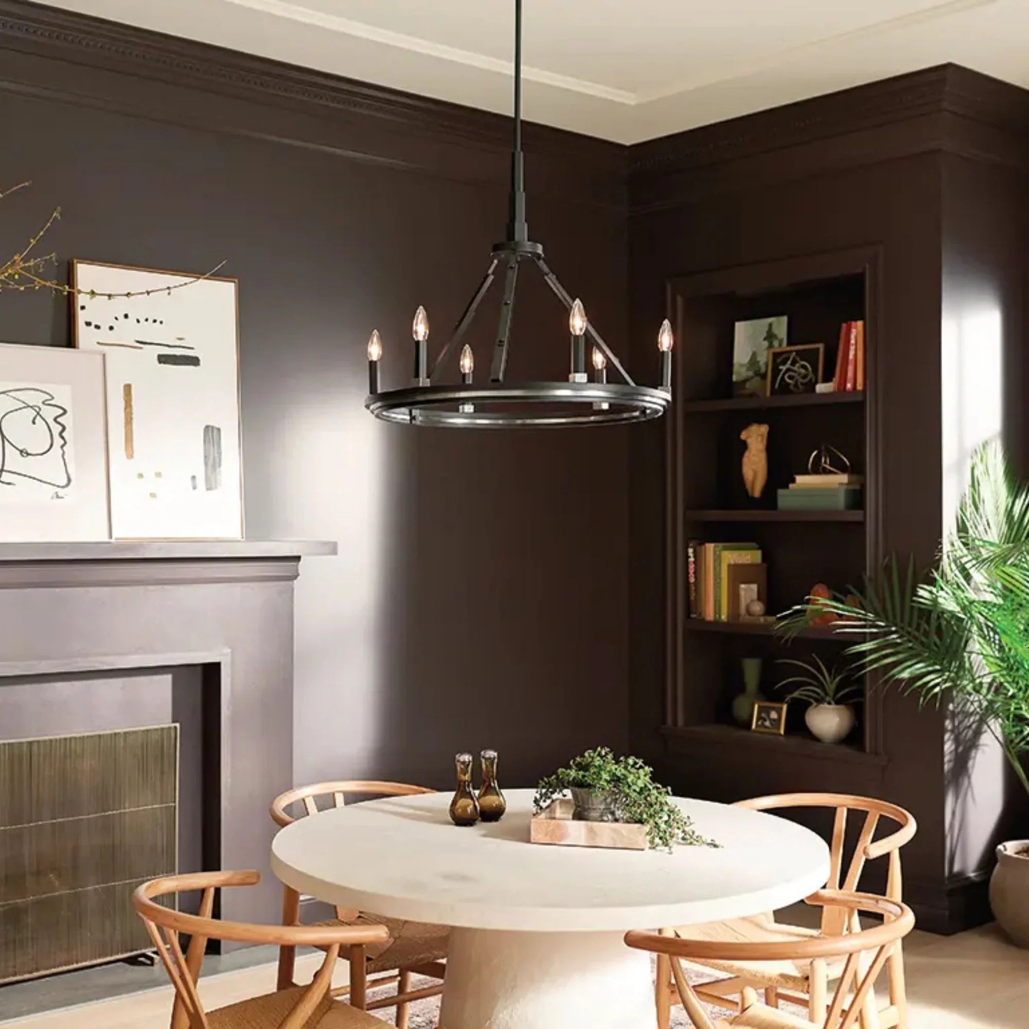 Kichler Emmala 27 in. 6-Light Chandelier, Black