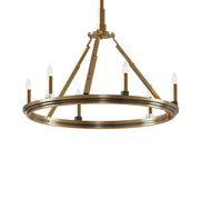 Kichler Emmala 26.75 in. 6-Light Chandelier, Brushed Natural Brass & Black