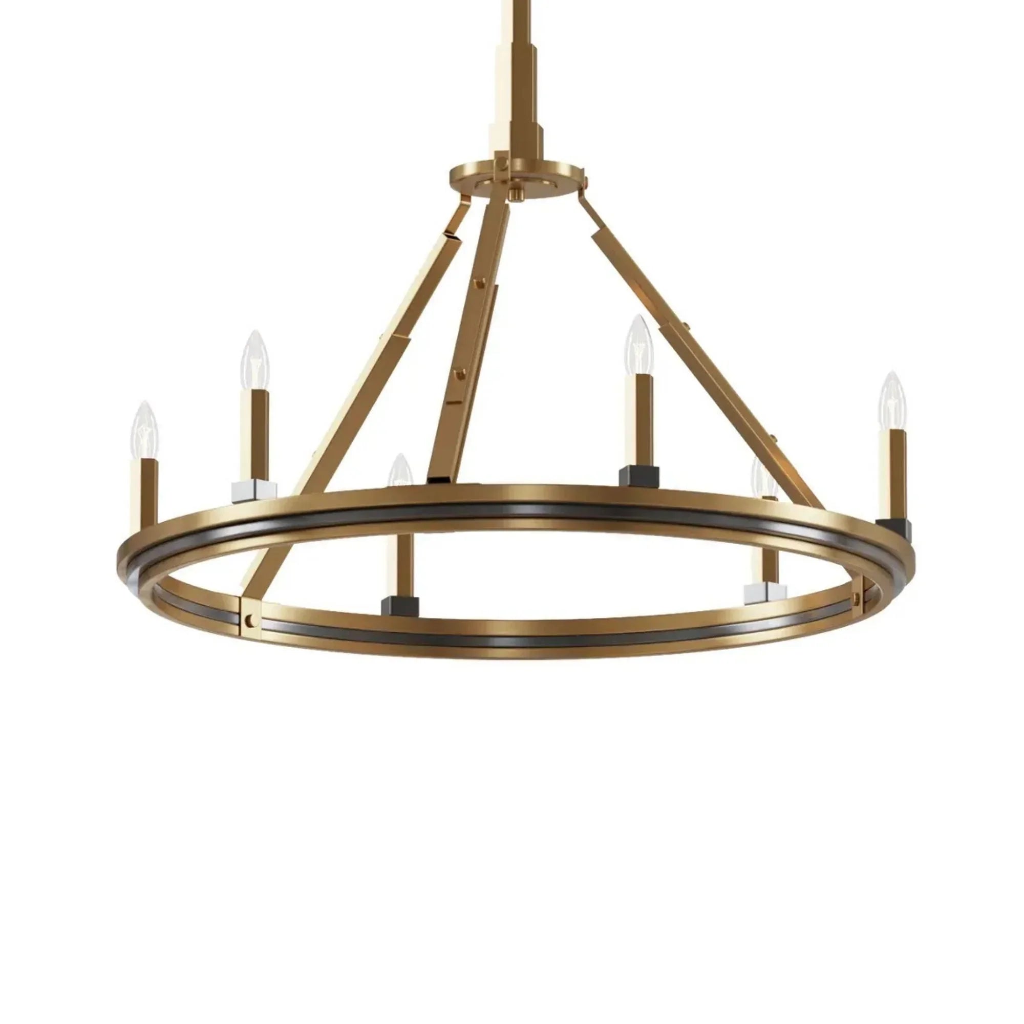 Kichler Emmala 26.75 in. 6-Light Chandelier, Brushed Natural Brass & Black