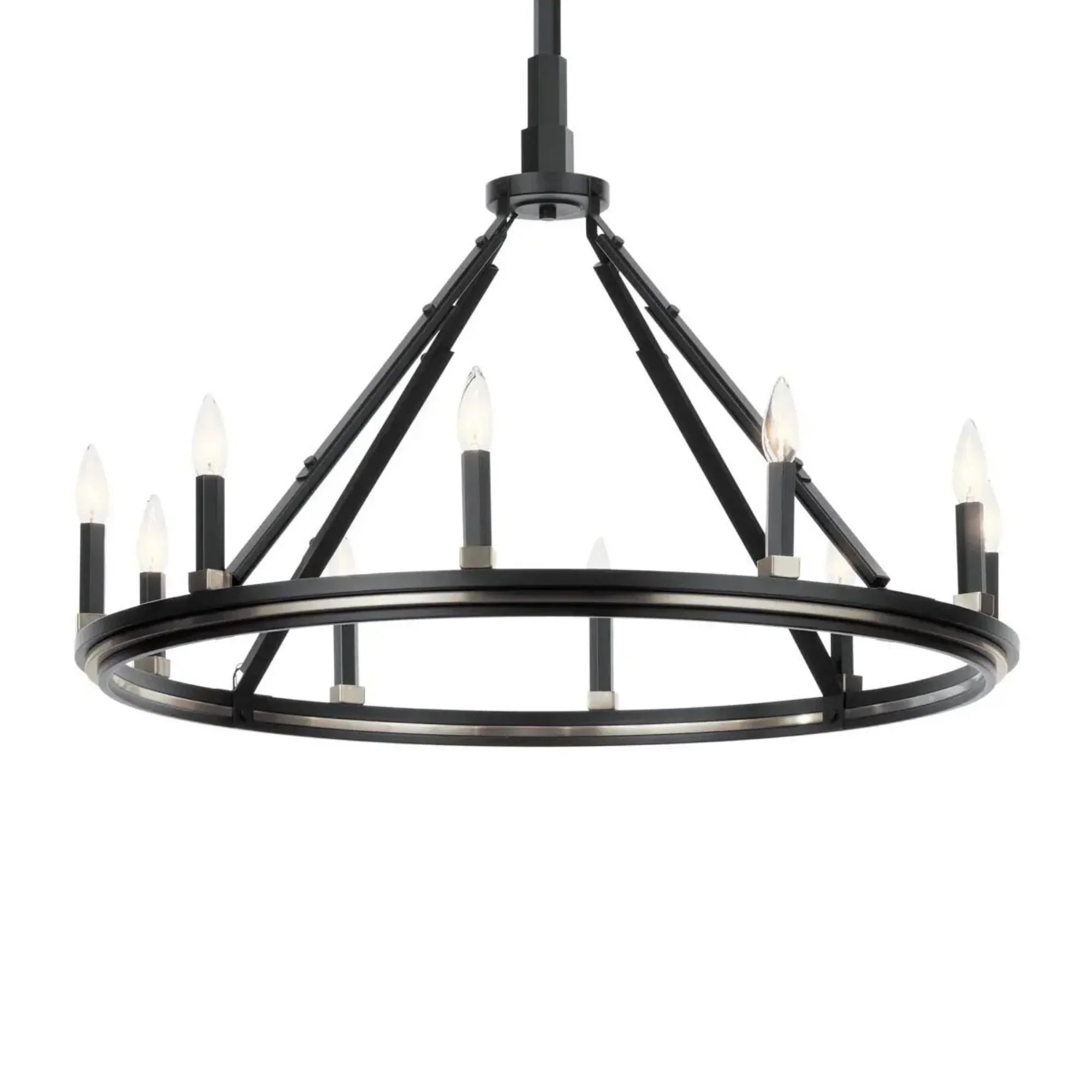 Kichler Emmala 34.25 in. 10-Light Chandelier, Black & Brushed Nickel