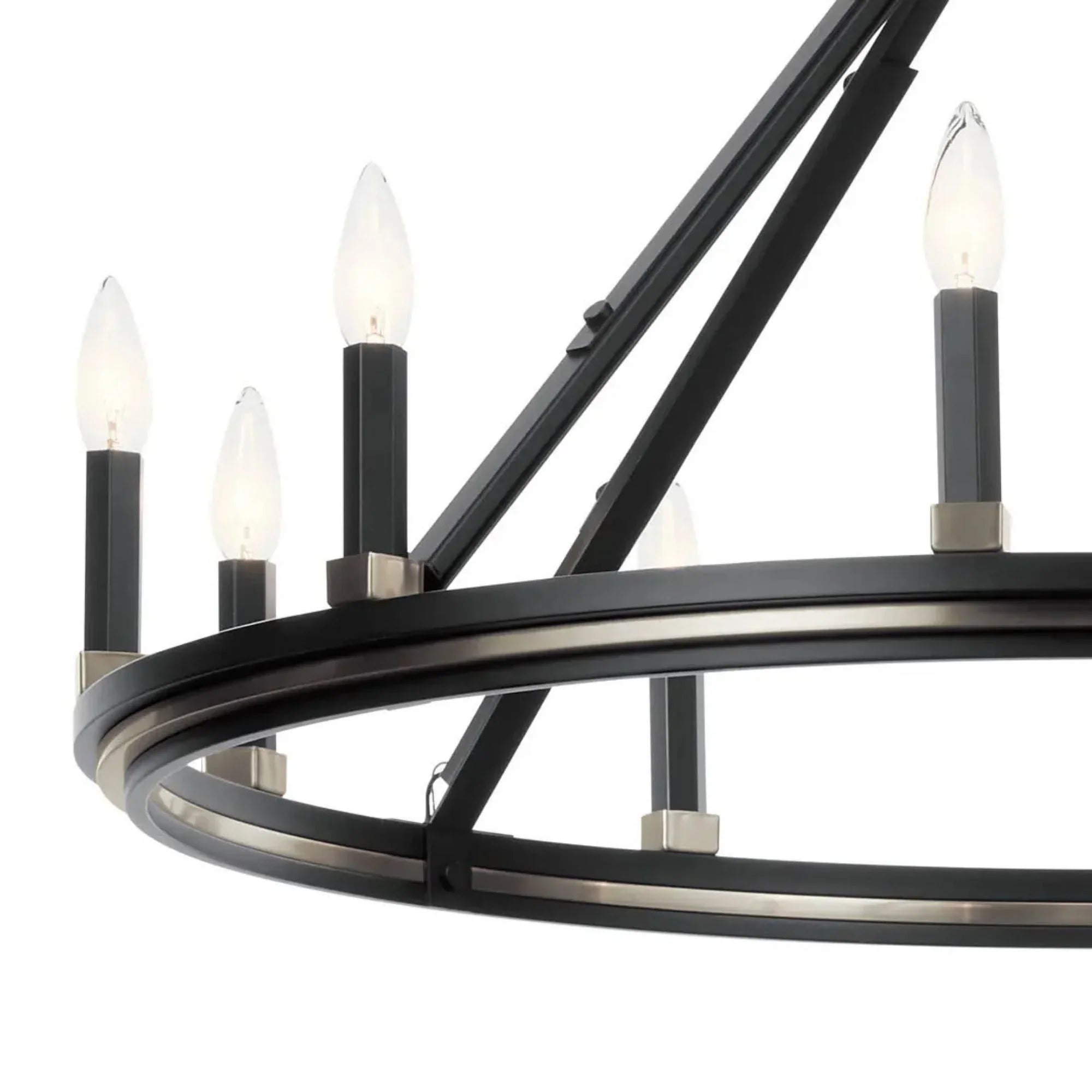 Kichler Emmala 34.25 in. 10-Light Chandelier, Black & Brushed Nickel