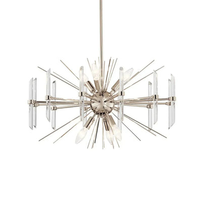 Kichler Eris 23.5 in. 6-Light Chandelier, Polished Nickel with Crystal Accents