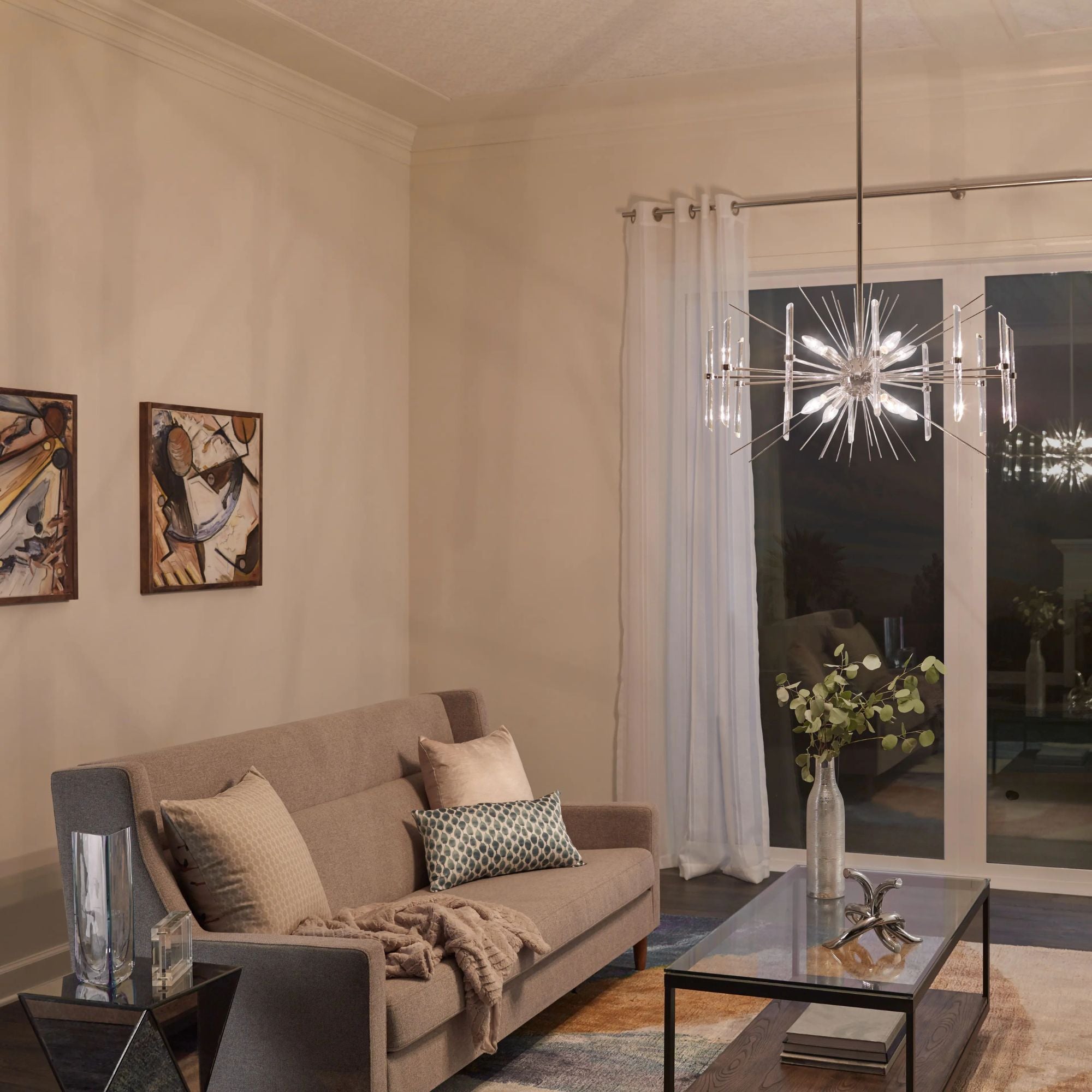 Eris 24" 6-Light Chandelier, Polished Nickel Finish