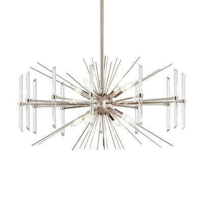 Kichler Eris 30 in. 8-Light Chandelier, Polished Nickel with Crystal Accents
