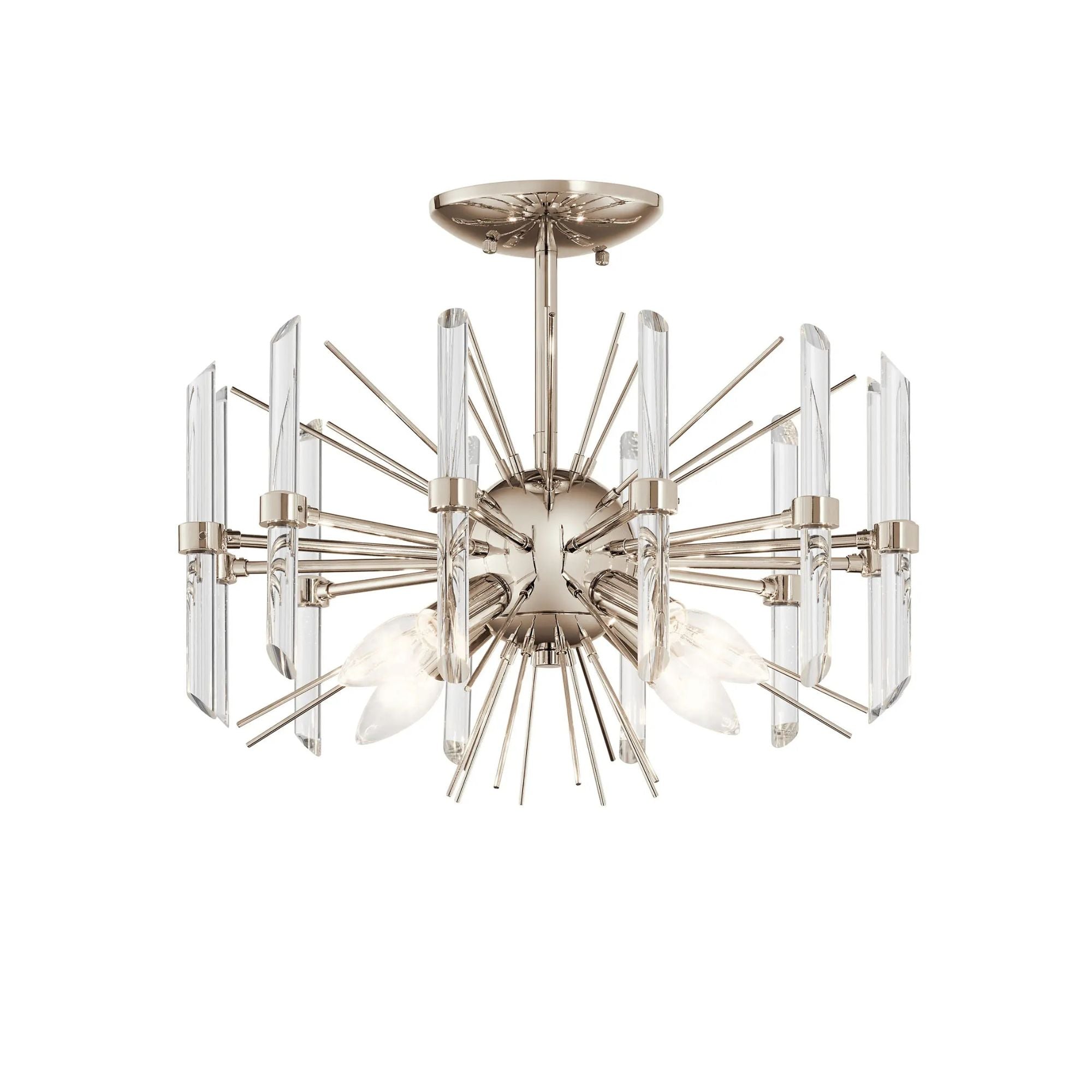 Eris 16" 4-Light Semi-Flush Mount, Polished Nickel Finish