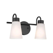 Erma 14" 2-Light Bath Vanity Light, Black Finish