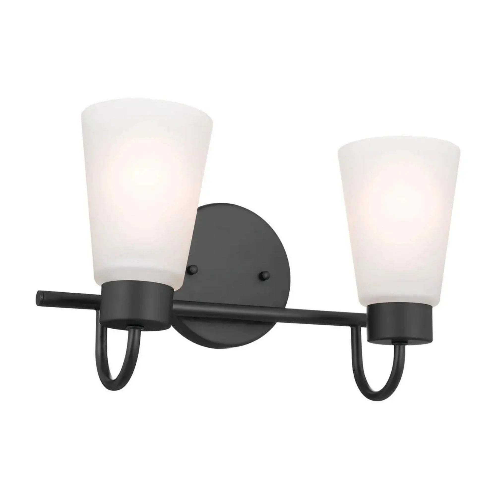 Erma 14" 2-Light Bath Vanity Light, Black Finish