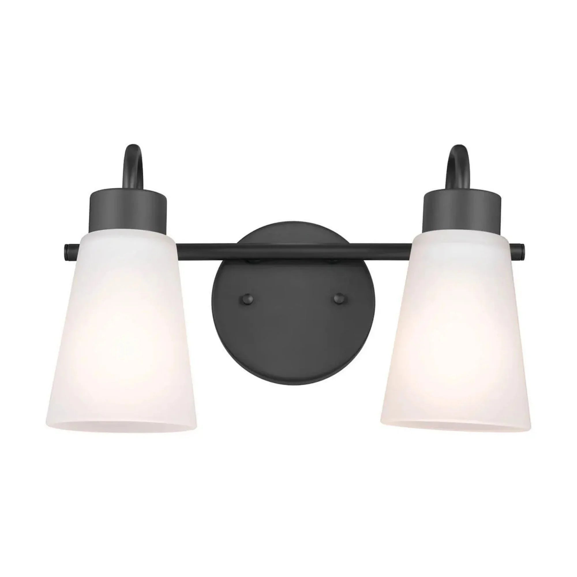 Erma 14" 2-Light Bath Vanity Light, Black Finish