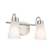 Erma 14" 2-Light Bath Vanity Light, Brushed Nickel Finish