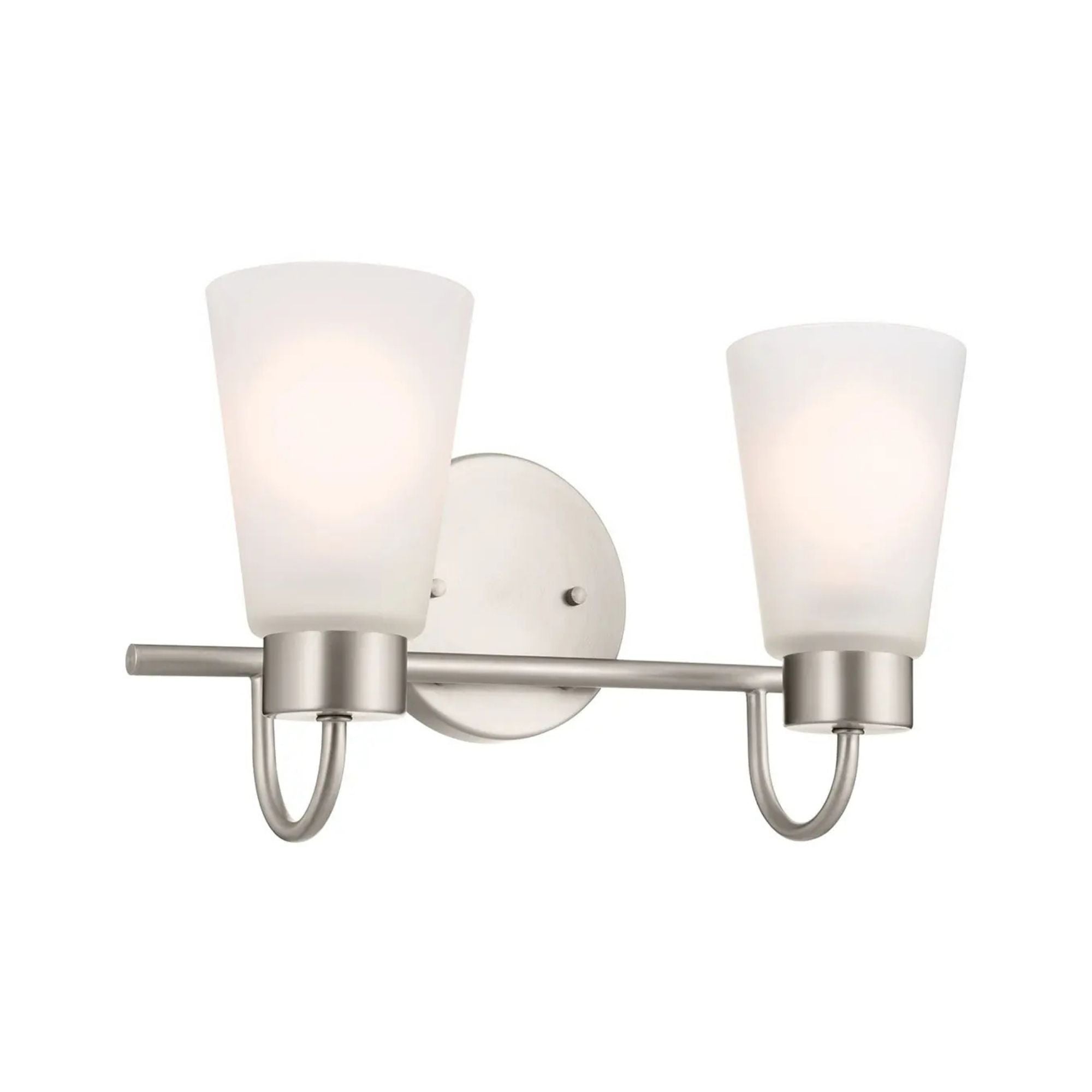 Erma 14" 2-Light Bath Vanity Light, Brushed Nickel Finish