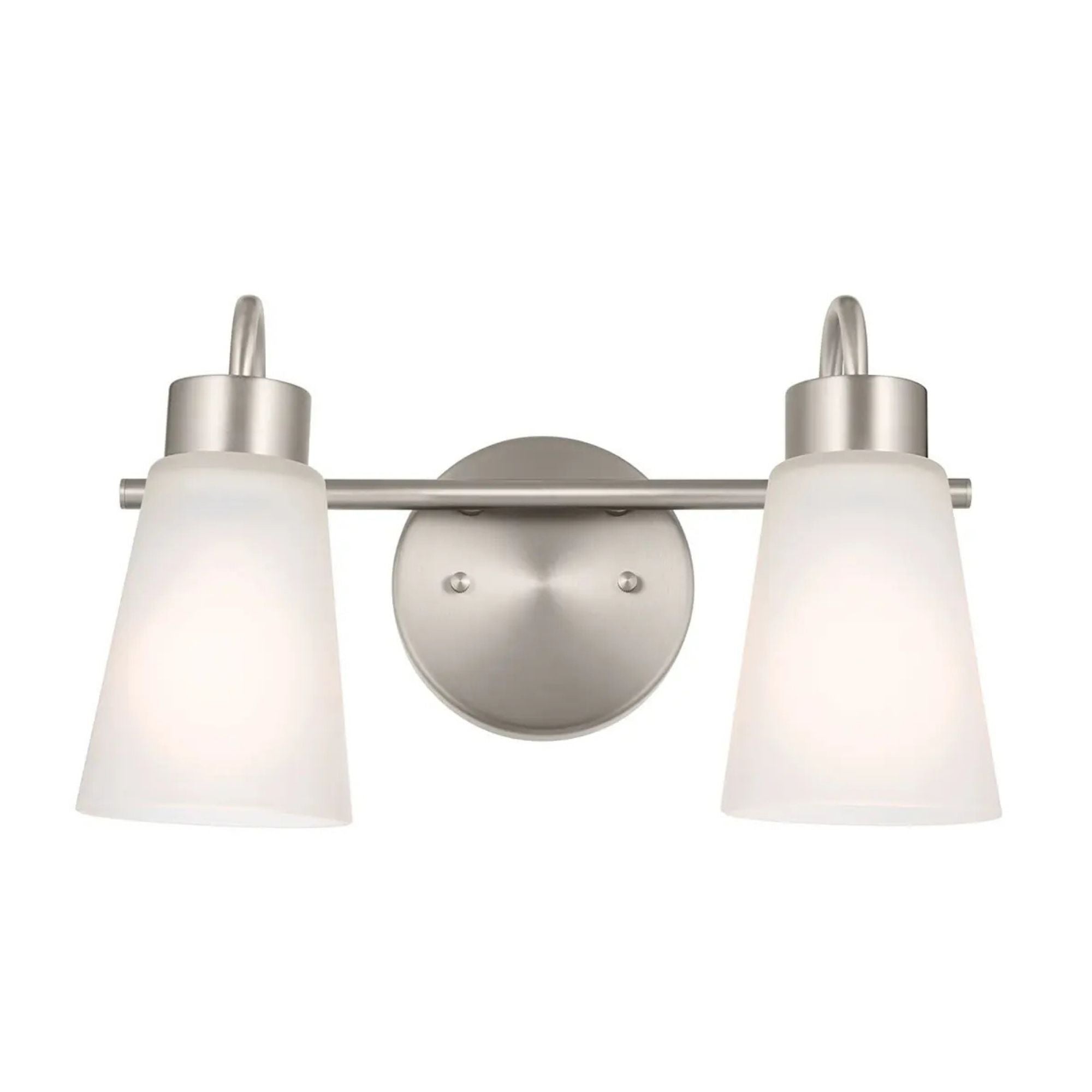 Erma 14" 2-Light Bath Vanity Light, Brushed Nickel Finish