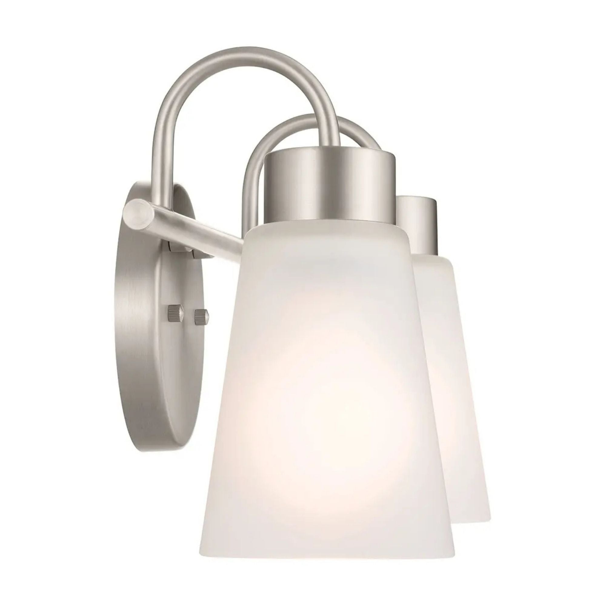 Erma 14" 2-Light Bath Vanity Light, Brushed Nickel Finish