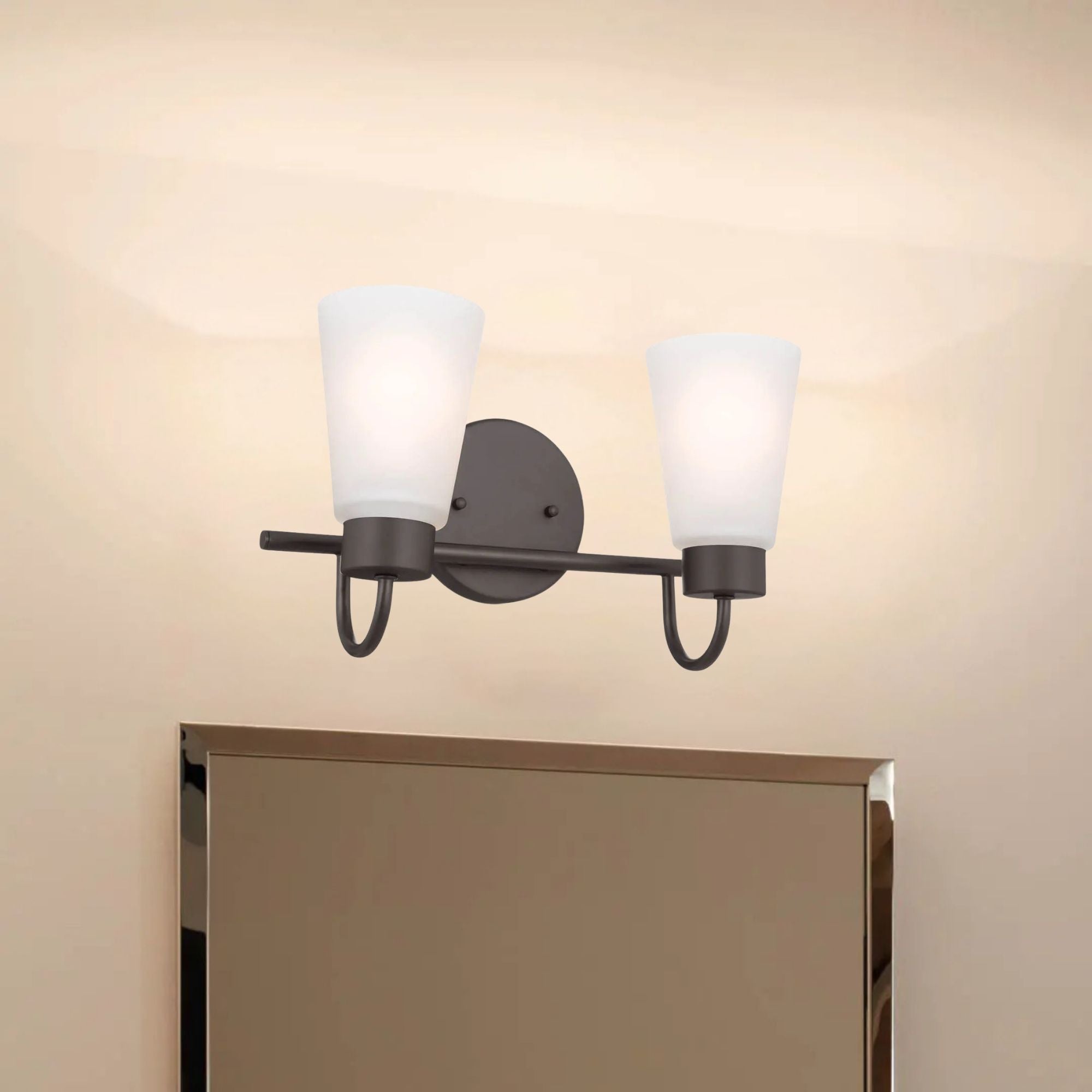 Erma 14" 2-Light Bath Vanity Light, Olde Bronze Finish