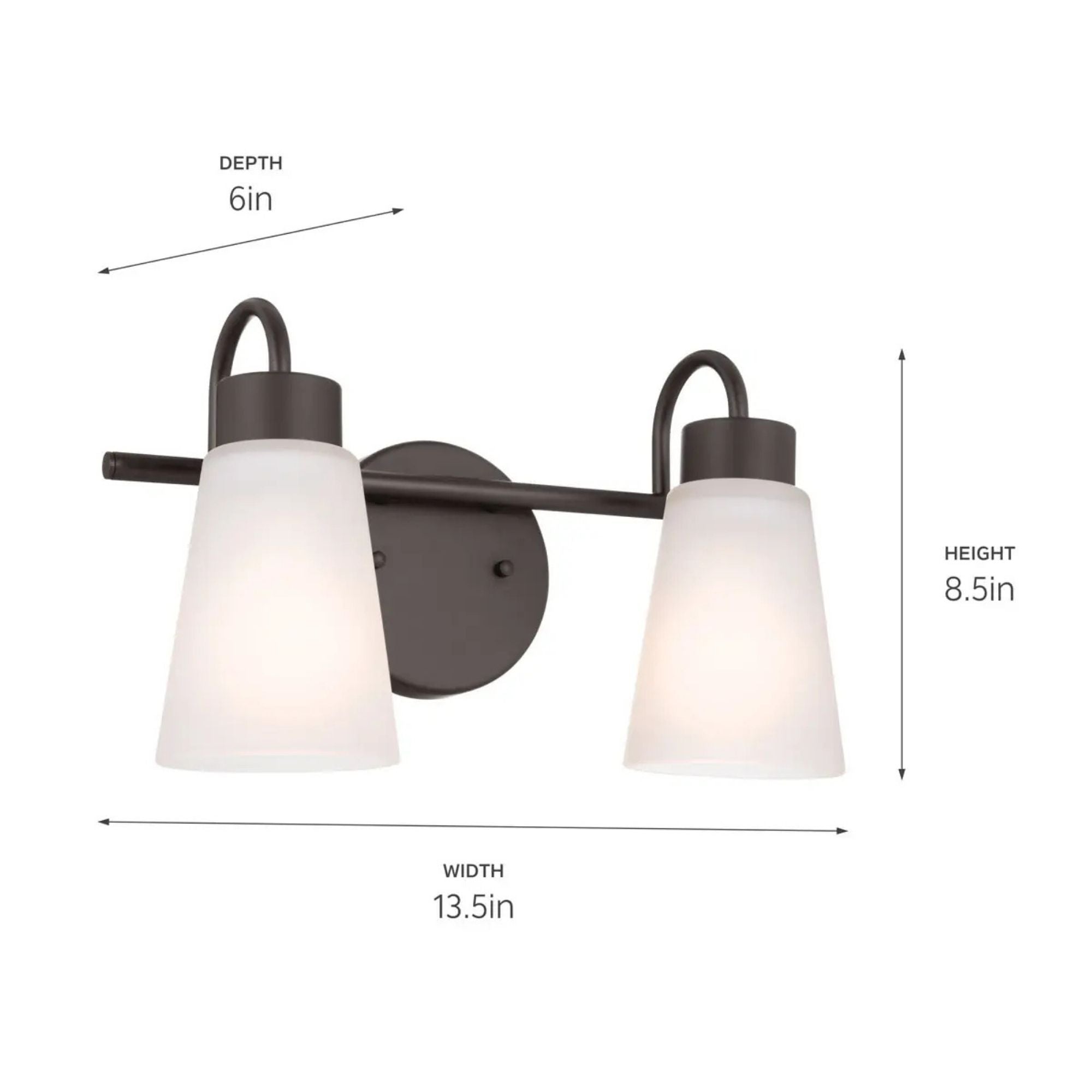 Erma 14" 2-Light Bath Vanity Light, Olde Bronze Finish