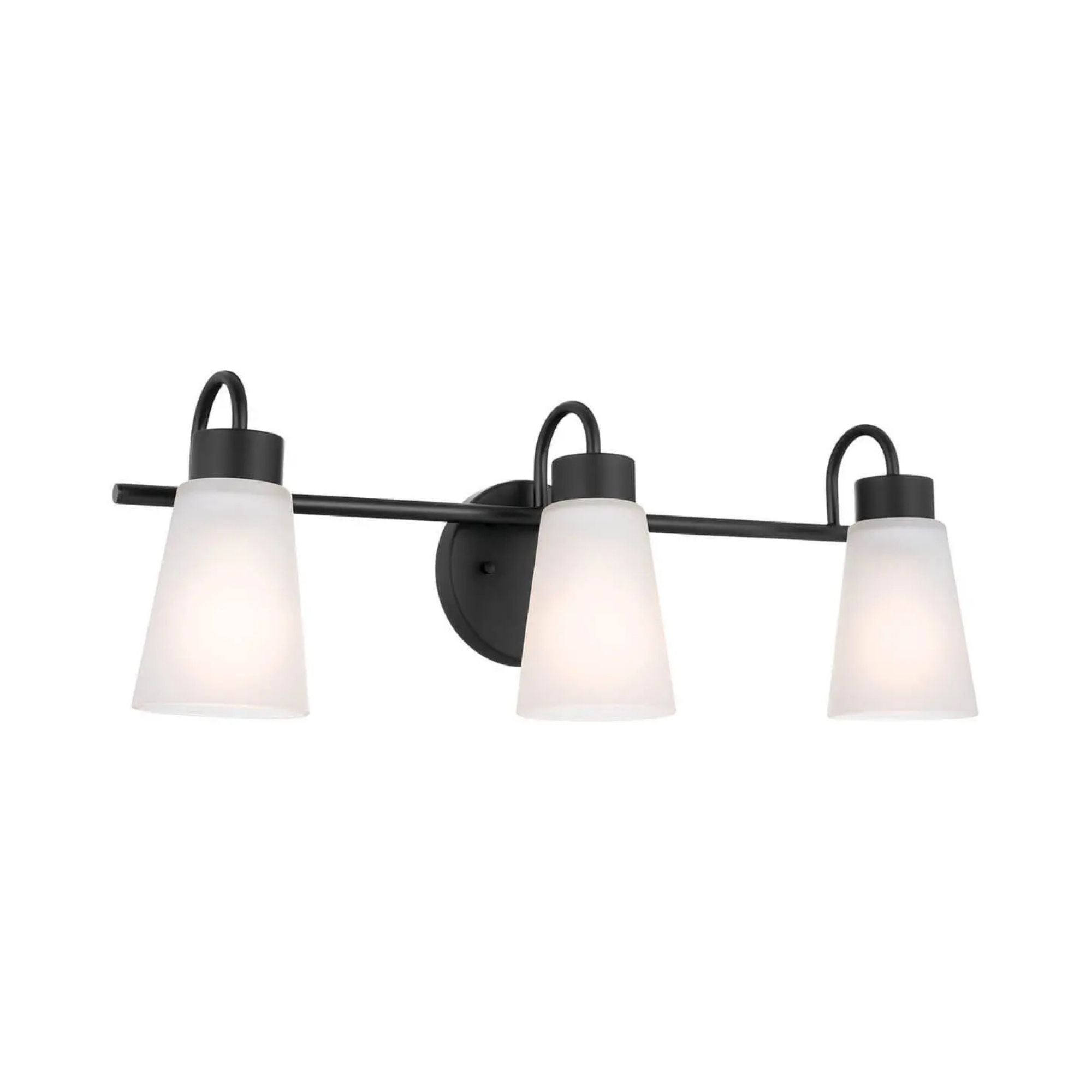 Erma 23" 3-Light Bath Vanity Light, Black Finish