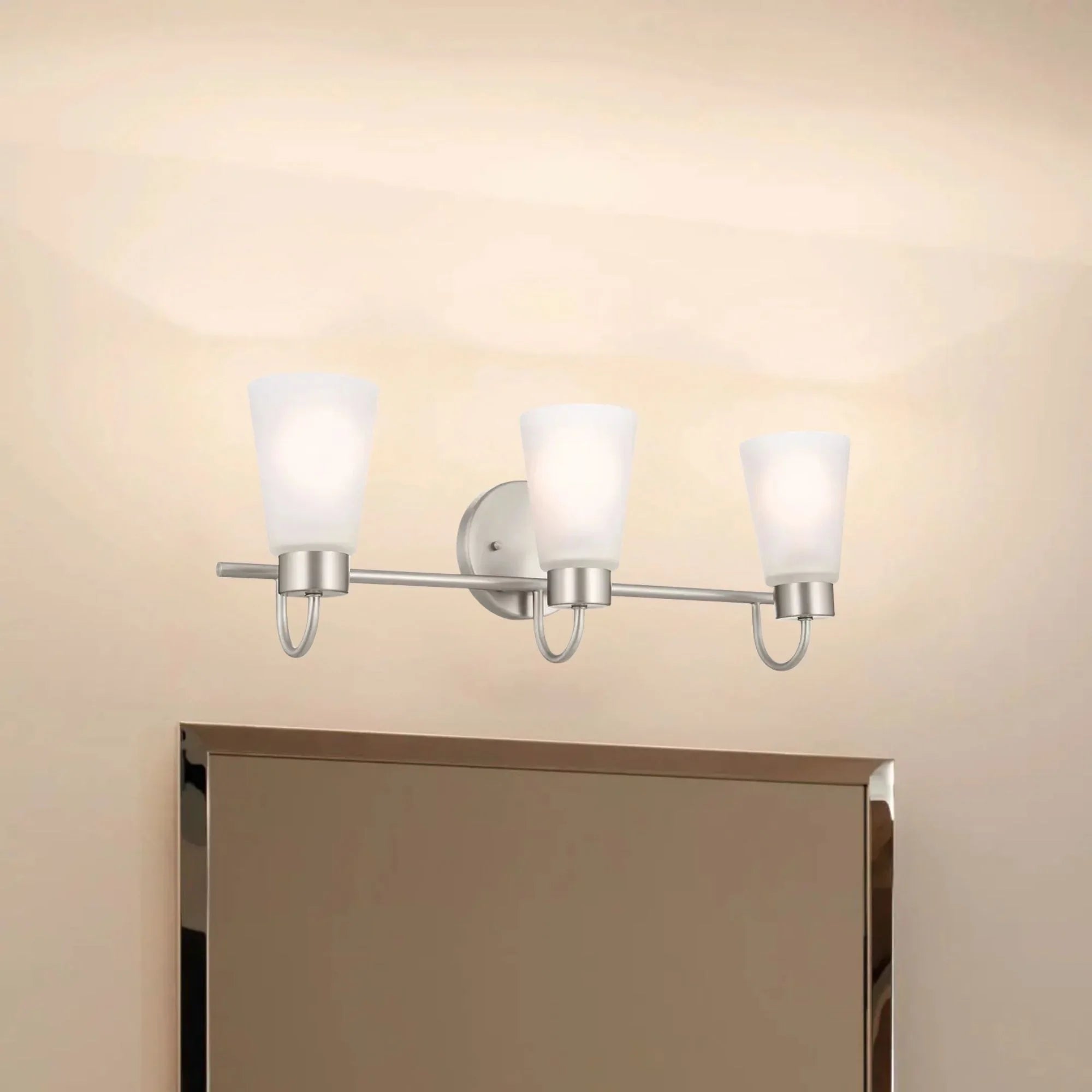 Erma 23" 3-Light Bath Vanity Light, Brushed Nickel Finish