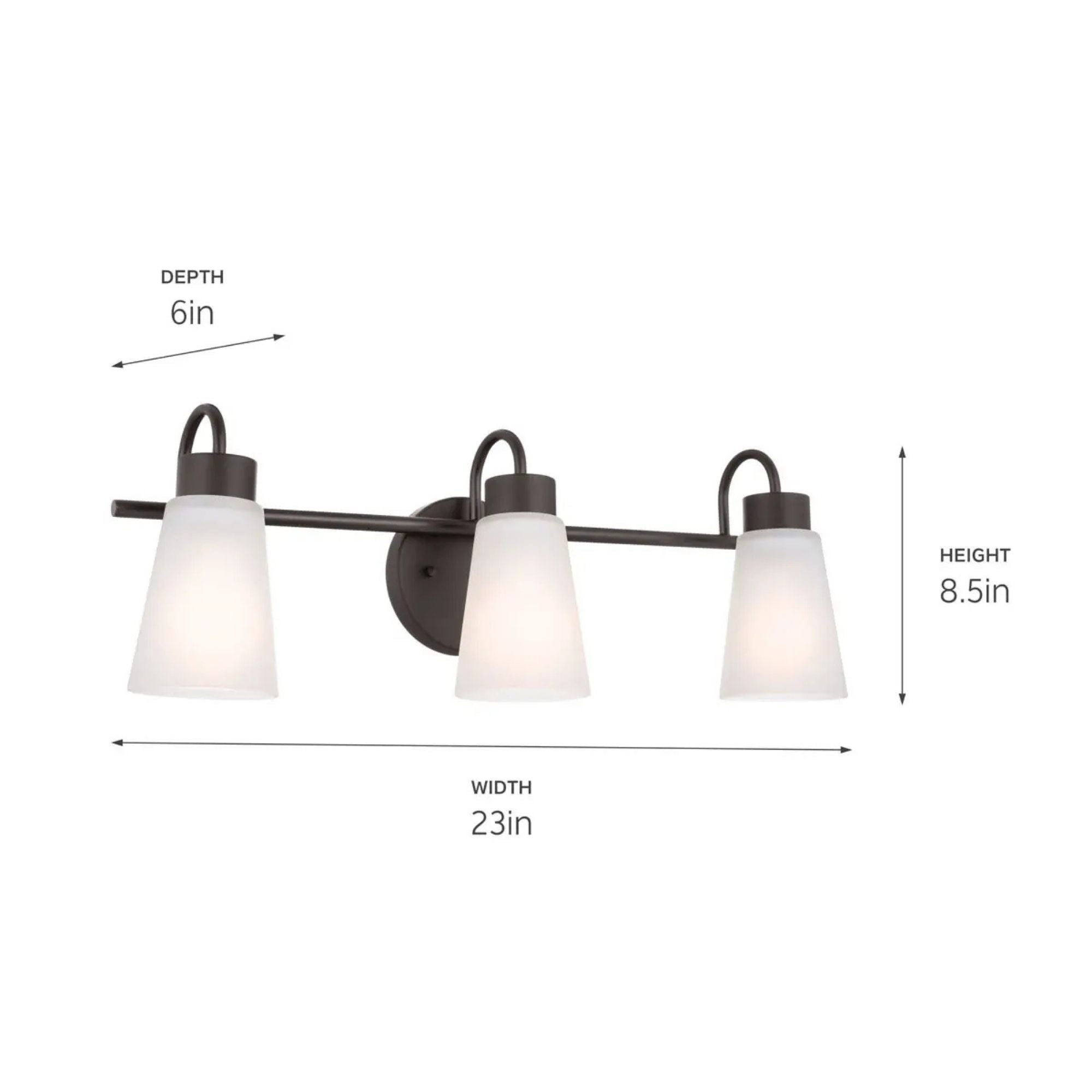 Erma 23" 3-Light Bath Vanity Light, Olde Bronze Finish