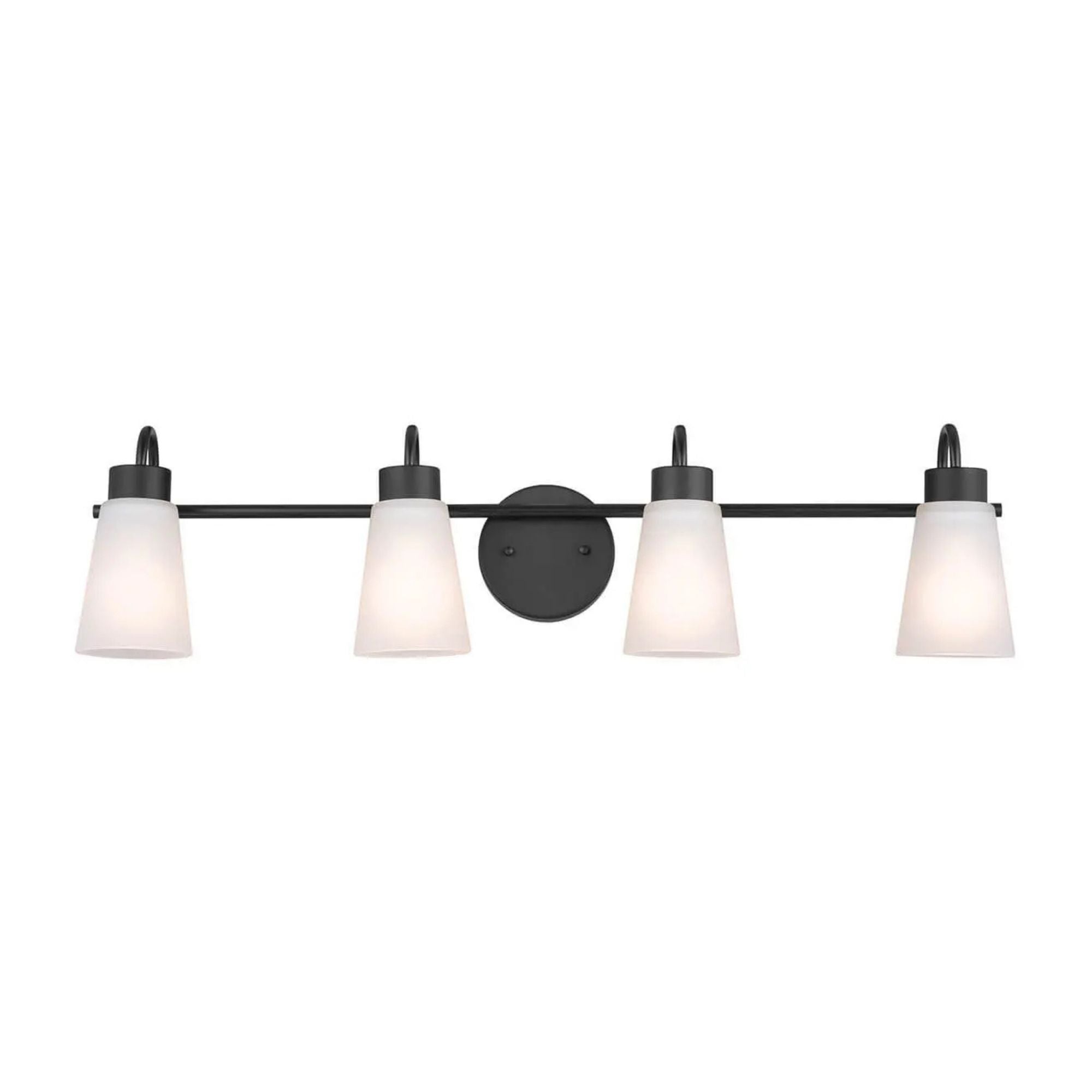 Erma 33" 4-Light Bath Vanity Light, Black Finish
