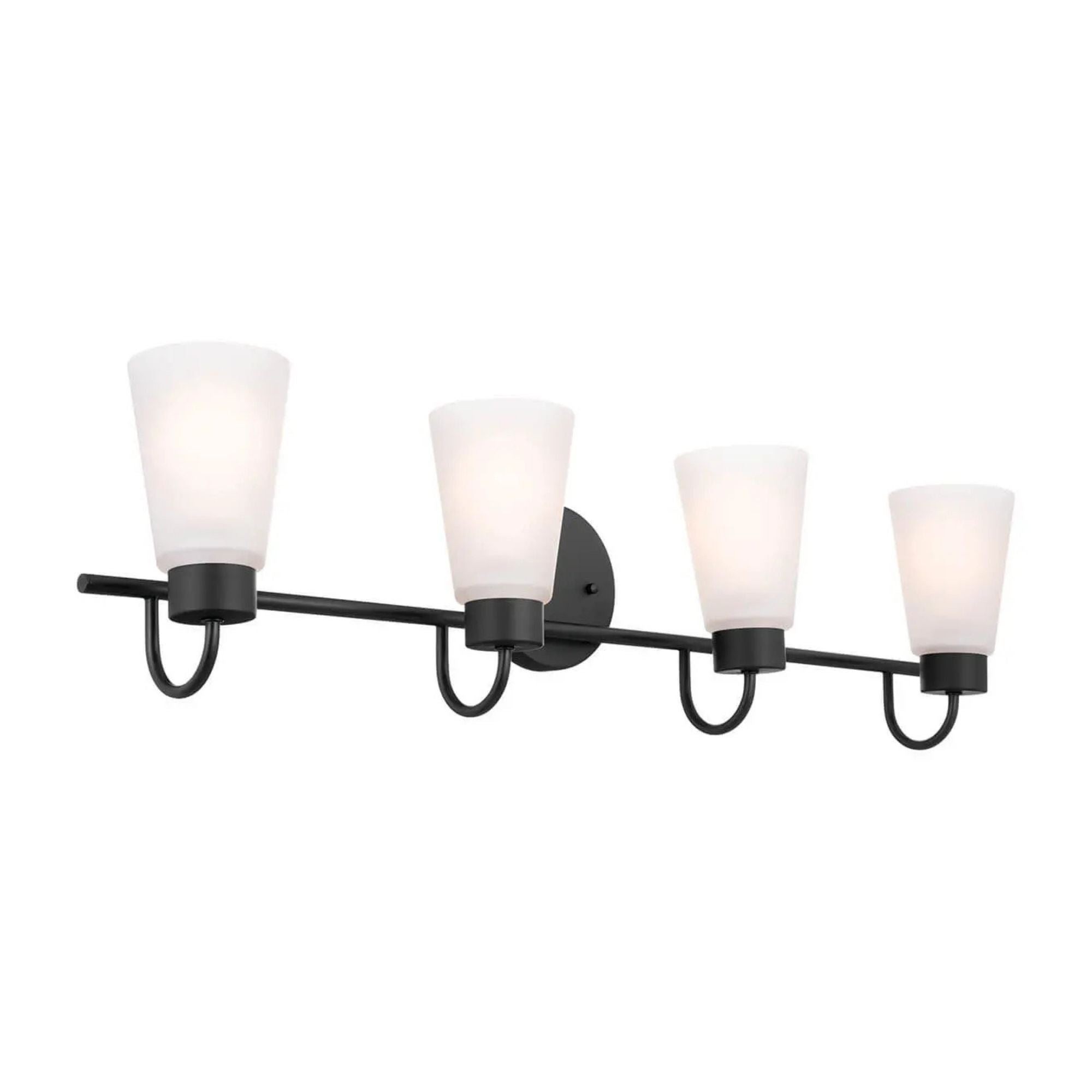 Erma 33" 4-Light Bath Vanity Light, Black Finish