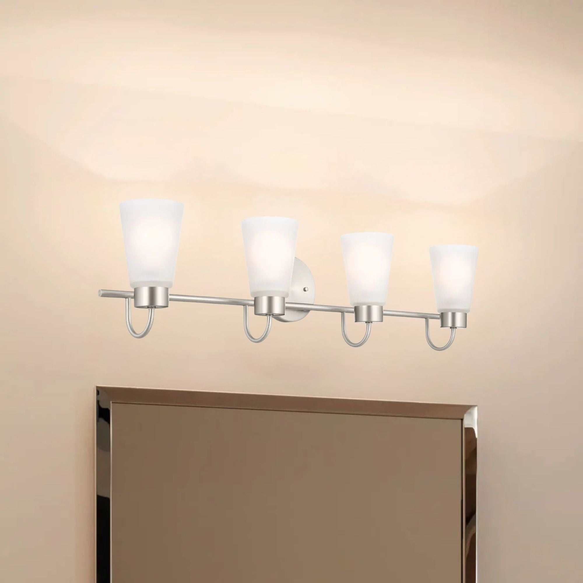 Erma 33" 4-Light Bath Vanity Light, Brushed Nickel Finish