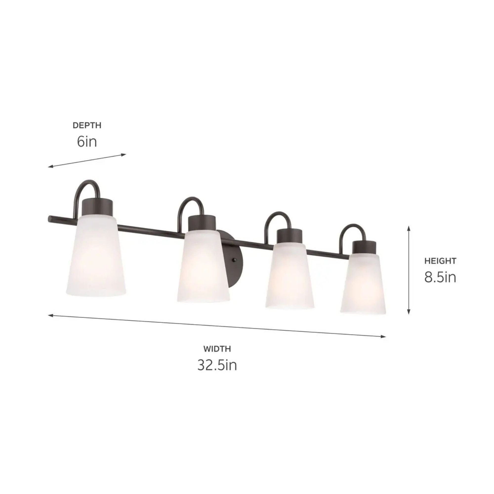 Erma 33" 4-Light Bath Vanity Light, Olde Bronze Finish