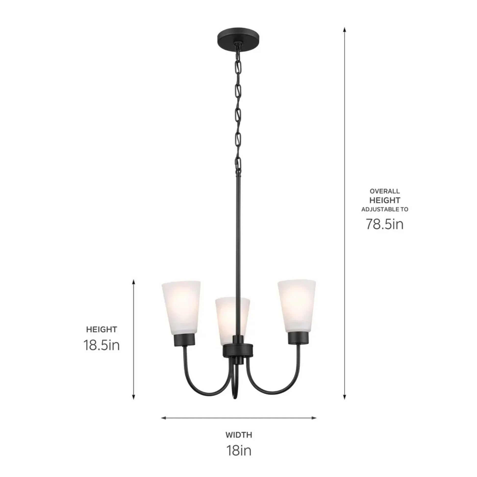 Kichler Lighting - Erma 18" Chandelier, Black Finish | Bees Lighting