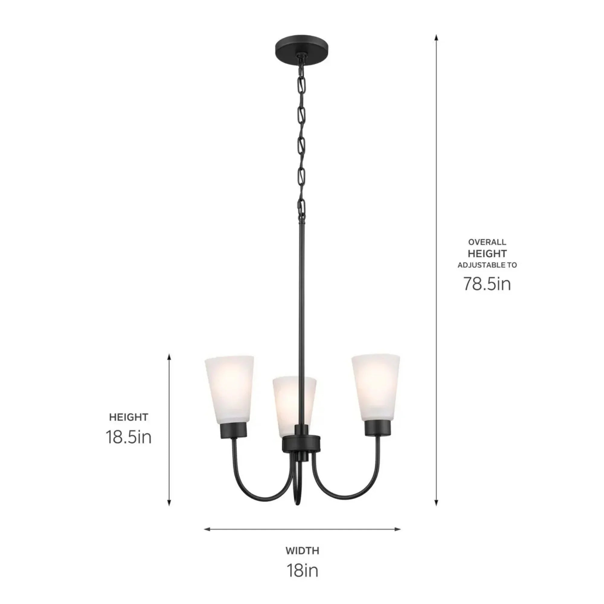 Kichler Lighting - Erma 18" Chandelier, Black Finish | Bees Lighting